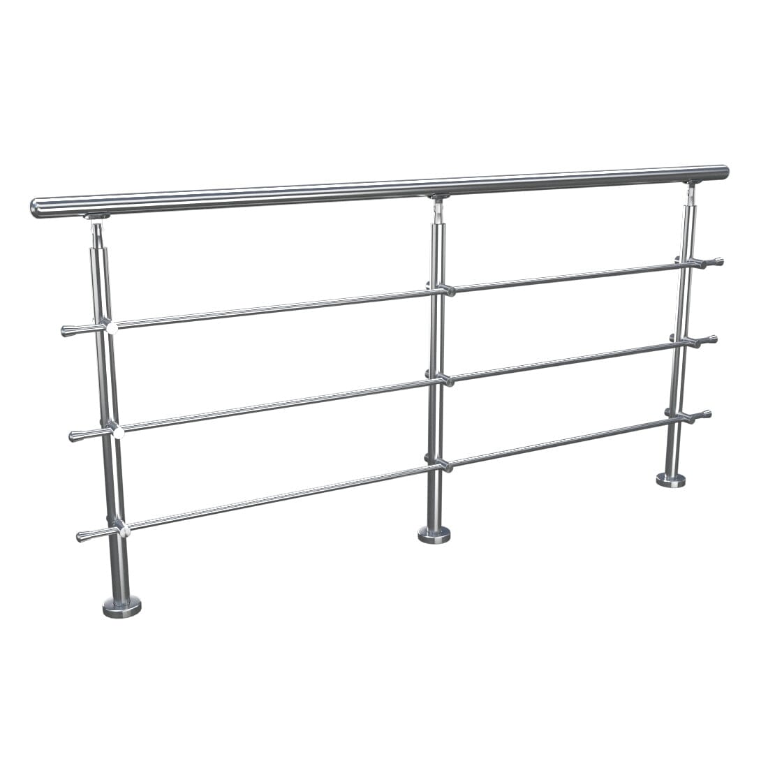 Silver Floor Mount Stainless Steel Handrail for Slopes and Stairs Garden Fences & Wall Hedges Living and Home 