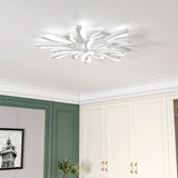 V Shaped Floral Modern Semi-Flush LED Ceiling Light Dimmable/Non-Dimmable Ceiling Lights Living and Home 