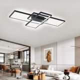 Modern LED Ceiling Light with 3 Black Rectangle Lampshades Ceiling Lights Living and Home 110 cm Non-Dimmable without Remote White Light