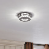 Stacked LED Ceiling Light with Crystal Rims Ceiling Lights Living and Home W 20 x L 20 x H 8 cm Non-dimmable (White Glow) 