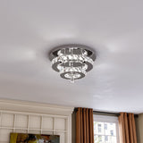 Stacked LED Ceiling Light with Crystal Rims Ceiling Lights Living and Home W 30 x L 30 x H 14 cm Non-dimmable (White Glow) 