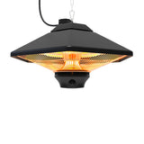 2KW Patio Hanging Heater Square Electric Ceiling Warmer Remote Control Light patio heater Living and Home 