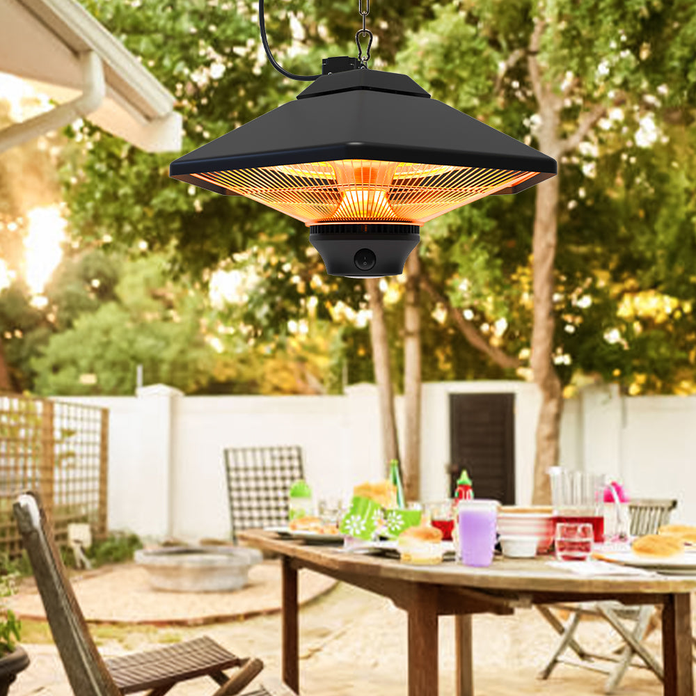2KW Patio Hanging Heater Hexagonal Electric Ceiling Warmer Remote Cont –  Living and Home