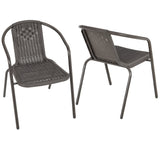 Garden Ripple Round Table With Umbrella Hole Or 2/4/6 Stacking Chairs Garden Dining Sets Living and Home 
