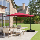 Square Base 3 x 3 m Square Cantilever Parasol Outdoor Hanging Umbrella for Garden and Patio Parasols Living and Home Wine Red 