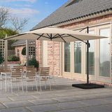 Taupe 3 x 3 m Square Cantilever Parasol Outdoor Hanging Umbrella for Garden and Patio