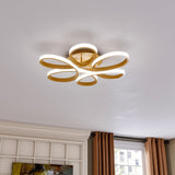 Golden Frame Modern Cool White LED Chandelier Ceiling Light Ceiling Lights Living and Home 