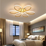 Golden Frame Modern Cool White LED Chandelier Ceiling Light Ceiling Lights Living and Home 74 cm Cool White 
