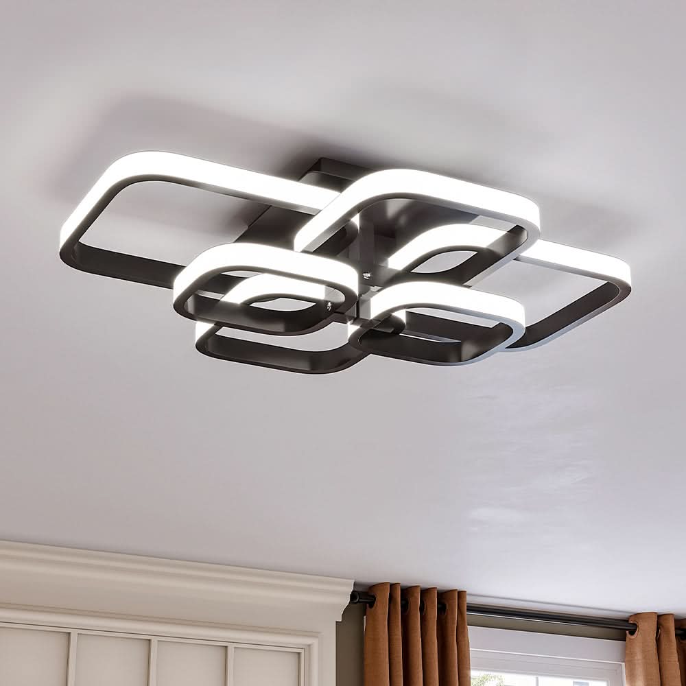 Modern LED Ceiling Light 6 Squares 102W Flush Mount Pendant Light