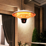 Patio Heater Ceiling Hanging Lamp 500/1000/1500W Remote Control Adjustable Patio Heaters Living and Home White 
