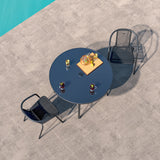 Outdoor Round Dining Set Tempered Glass Table and Rattan Chairs Garden Dining Sets Living and Home 