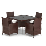 105cm Round/ Square Coffee Table Bistro Outdoor Garden Patio Tables & Parasol Hole Garden Dining Table Living and Home 
