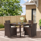 Garden Table Dining Patio Outdoor Table Black/Brown Garden Dining Table Living and Home 