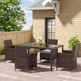 Garden Table Dining Patio Outdoor Table Black/Brown Garden Dining Table Living and Home 