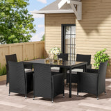 Garden Table Dining Patio Outdoor Table Black/Brown Garden Dining Table Living and Home 