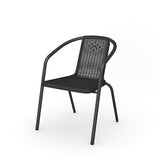 Set of 6 Stacking Patio Dining Side Chairs for All Weather Outdoor Bistro Garden Patio Side Chairs Living and Home 