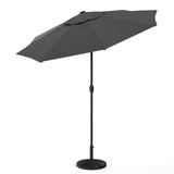 Black 3m Iron Garden Parasol Sun Umbrella With Solar LED Lights Parasols & Rain Umbrellas Living and Home 
