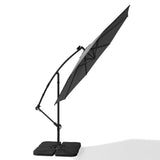 Black 3m Iron Banana Umbrella Cantilever Garden Parasols with LED Lights Parasols & Rain Umbrellas Living and Home 