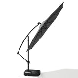 Black 3m Iron Banana Umbrella Cantilever Garden Parasols with LED Lights Parasols & Rain Umbrellas Living and Home 