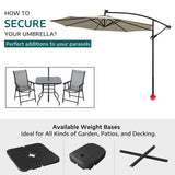 Beige 3m Iron Banana Umbrella Cantilever Garden Parasols with LED Lights Parasols & Rain Umbrellas Living and Home 