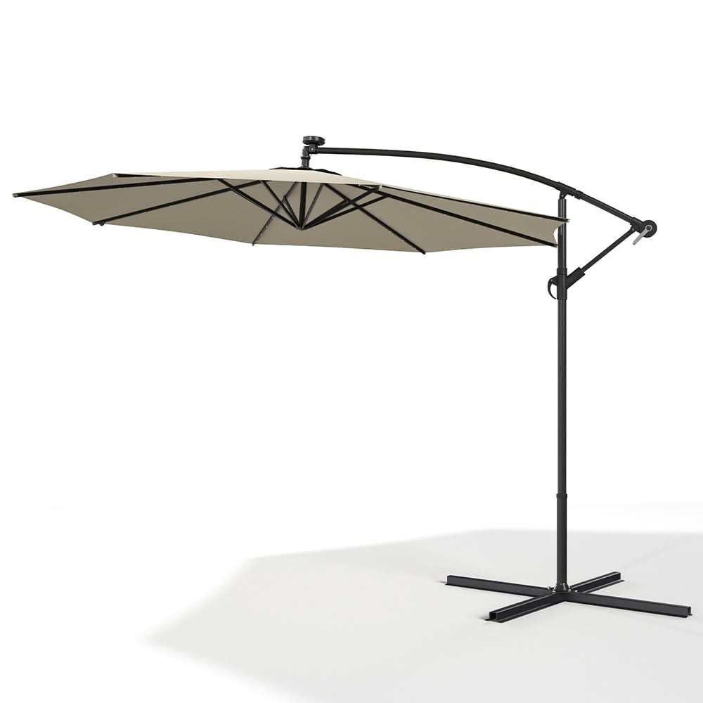 3M Cantilever Garden Parasols Beige/Light Grey/Dark Grey Iron Banana U – Living and Home