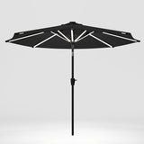 Black 3M Lighted Market Sunbrella Umbrella with Solar Strip LED Lights Parasols & Rain Umbrellas Living and Home 