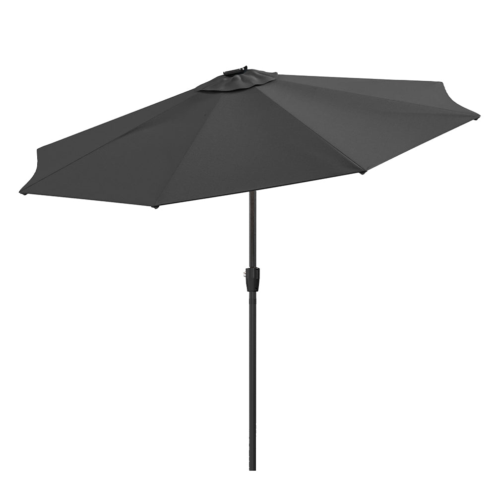 Dark Grey 3M Lighted Market Sunbrella Umbrella with Solar Strip LED Li ...