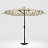 Beige 3M Lighted Market Sunbrella Umbrella with Solar Strip LED Lights Parasols & Rain Umbrellas Living and Home 