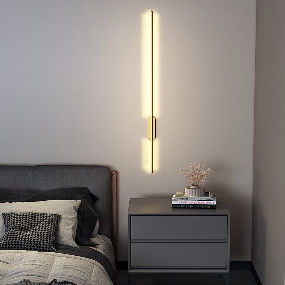 Modern Gold Aluminum Linear LED Wall Lighting Fixture 100cm Wall Lamps Living and Home Warm 