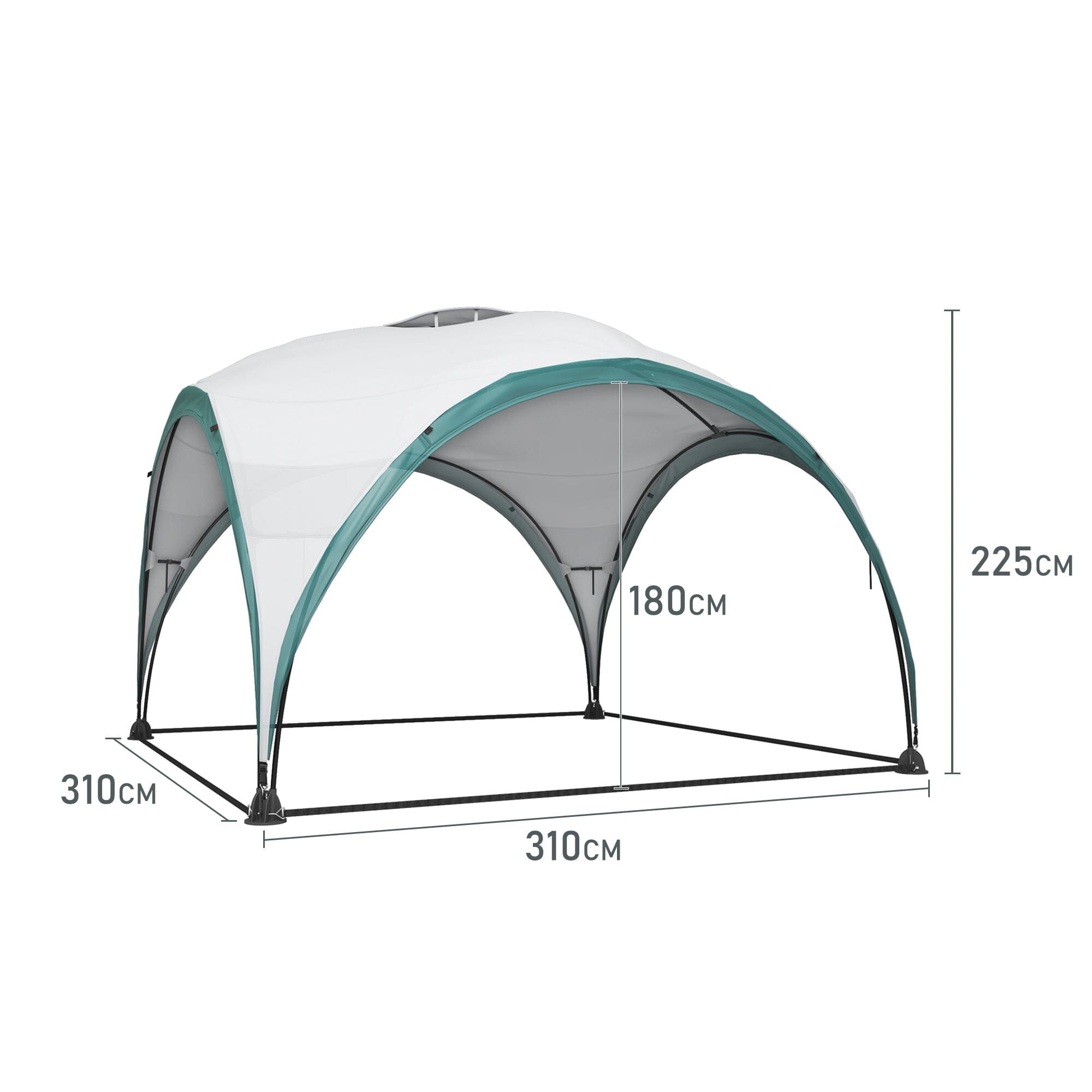 3X3m Grey and Green Outdoor Canopy Canopies & Gazebos Living and Home 