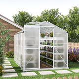 White Framed Garden Hobby Greenhouse with Vent Garden Storages & Greenhouses Living and Home 10' x 6' ft With base frame 