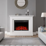 39 Inch Electric Fireplace Suite White Mantel Surround Electric Log Burner Heater Fireplaces Living and Home 