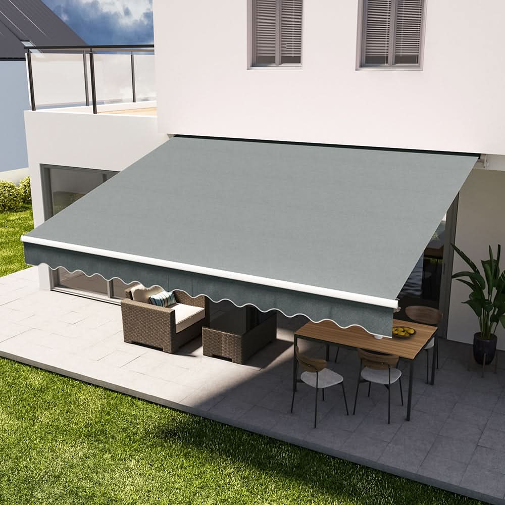 6ft 8ft 9ft 11ft 13ft Outdoor Retractable Patio Manual Shelter Awning Canopy Window Door