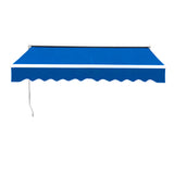 Retractable Patio Awning - Manual Shelter - Blue Patio Awnings Living and Home 