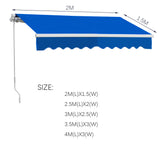 Retractable Patio Awning - Manual Shelter - Blue Patio Awnings Living and Home 