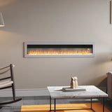 1800W Electric Fireplace Wall Mounted Heater with Overheat Protection Wall Mounted Fires Living and Home White 60inch 