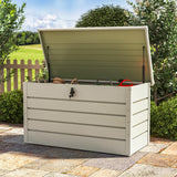 Garden Steel Box 300L Patio Waterproof Storage Box Garden Storages & Greenhouses Living and Home White 