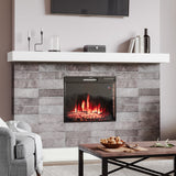 24 Inch Inset Small Electric LED Fireplace Wall Mounted Heater 1kW/2kW Fireplaces Living and Home T 16.3 x W 63 x H 51.8 cm 