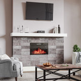 28 Inch Insert Electric Fireplace 7 Flame Colours with Remote Fireplaces Living and Home 39 cm (Height) x 73.2 cm (Width) x 16.3 cm (Depth) 