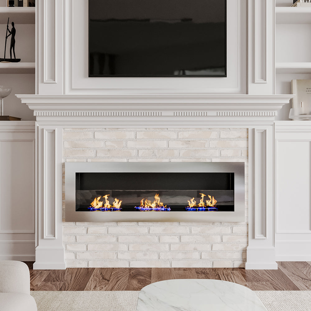 35/47 Inch Bio Ethanol Fireplace Wall Mounted Easy Installation