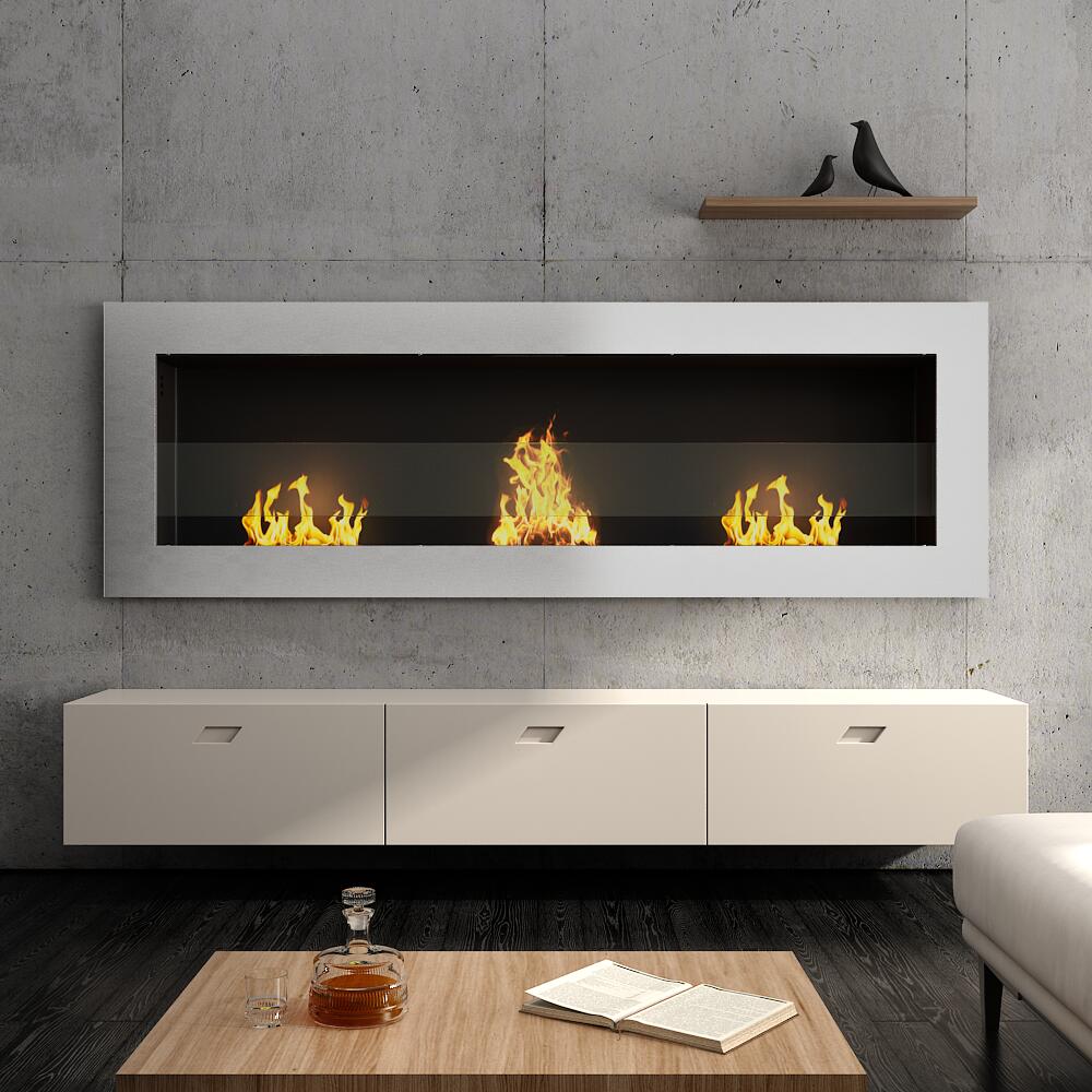 35/47 Inch Bio Ethanol Fireplace Wall Mounted Easy Installation