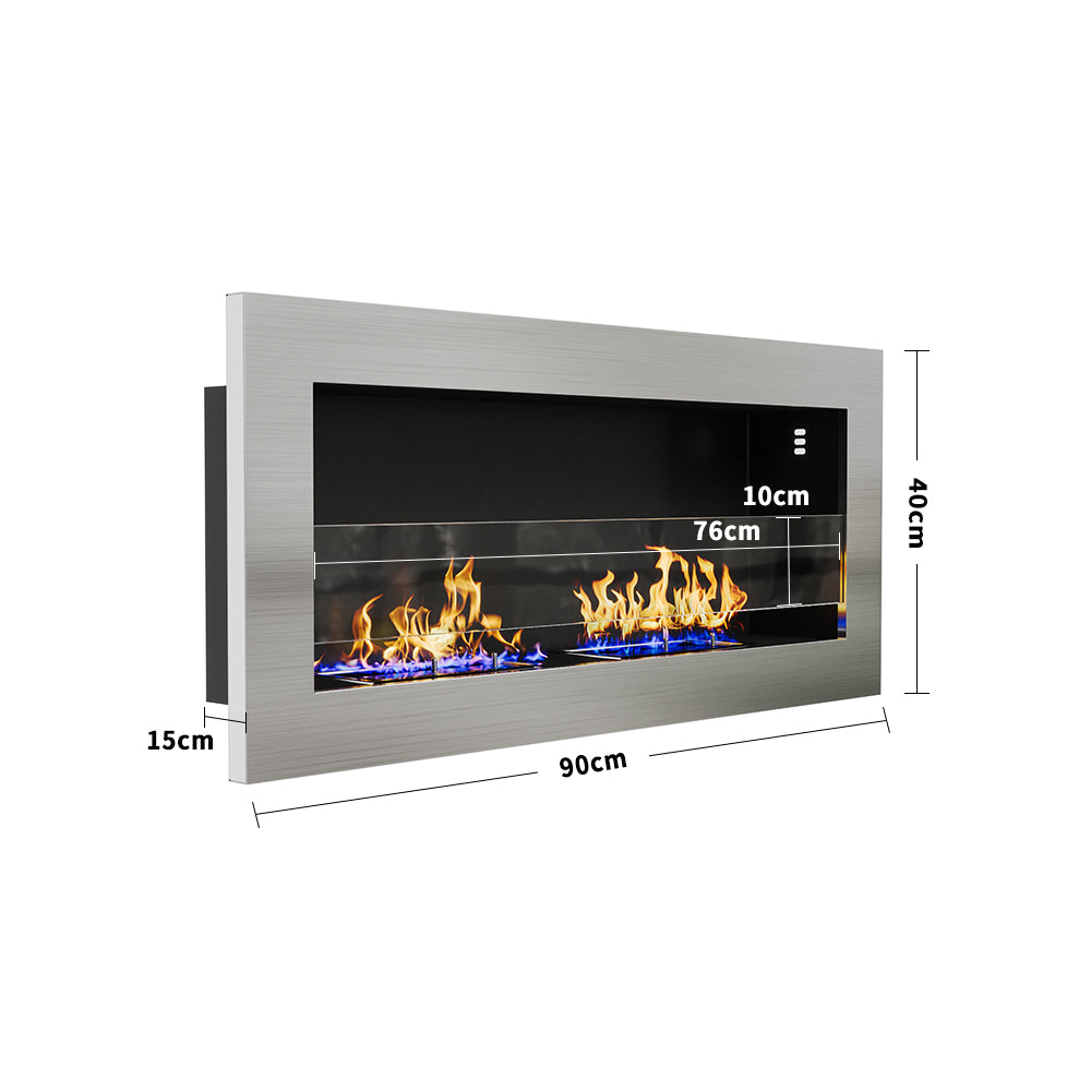 35/47 Inch Bio Ethanol Fireplace Wall Mounted Easy Installation