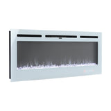 White 2kW Wall Mounted Fireplace Realistic 12 Flame Colour Electric Heater Wall Mounted Fires Living and Home 