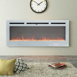 12 Flame Colour Electric Fireplace with Safety Protection White Wall Mounted Fires Living and Home 