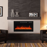 60 Inch Black Wall Mounted Fireplace with Changeable Mirror Effect Wall Mounted Fires Living and Home 40 inch 