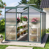 10' x 6' ft Garden Hobby Greenhouse Green Framed with 2 Vents Garden Storages & Greenhouses Living and Home Without Base W 190 x L 313 x H 183.3 cm 
