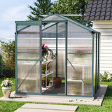 6' x 6' ft Garden Hobby Greenhouse Green Framed with Vent Garden Storages & Greenhouses Living and Home Without Base W 190 x L 190 x H 183.3 cm 