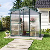 4' x 6' ft Garden Hobby Greenhouse Green Framed with Vent Garden Storages & Greenhouses Living and Home Without Base W 190 x L 130 x H 183.3 cm 