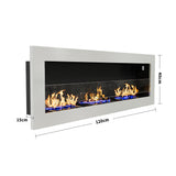 35 Inch 47 Inch Bioethanol Fireplace Wall Mounted Grey Stainless Steel Bio Ethanol Fireplaces Living and Home 