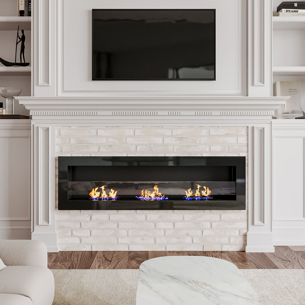 55 Inch Bio Ethanol Fireplace Wall Mounted Insert Biofire 4 Colour Opt –  Living and Home